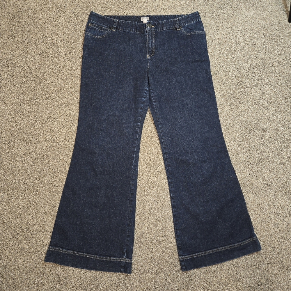 J. Jill Flare Leg Jeans Dark Wash Size 18